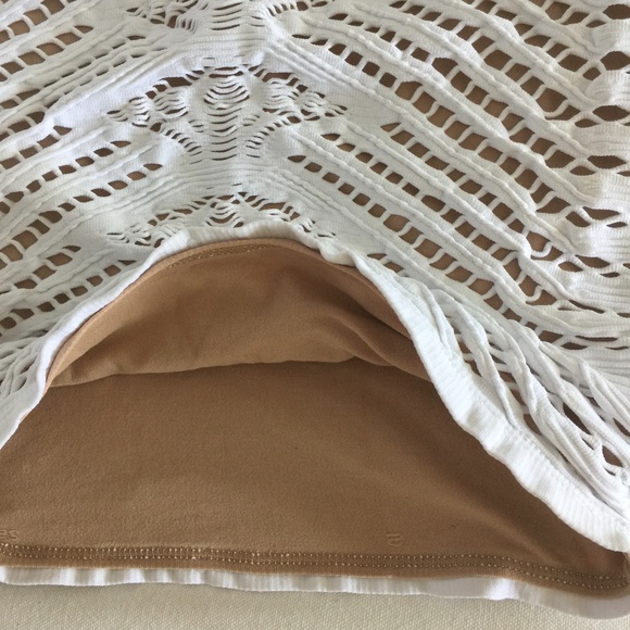 Bebe Cut Out Bodycon Skirt in White - Picture 6 of 7